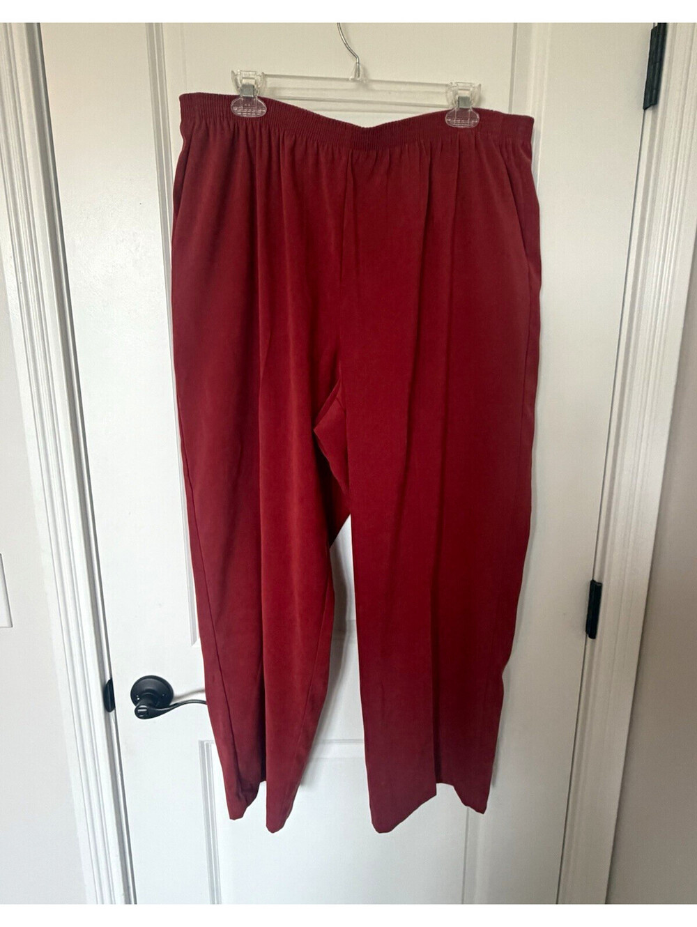 Alfred Dunner Red Dress Pants Women’s 20W Plus Pleated Elastic Waist Tapered